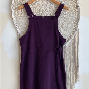 Purple Overall Dress with slit & waist tie. M
